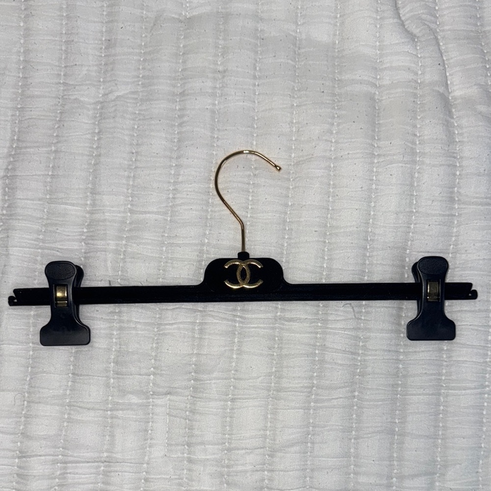 Chanel Black Hanger with Gold Logo